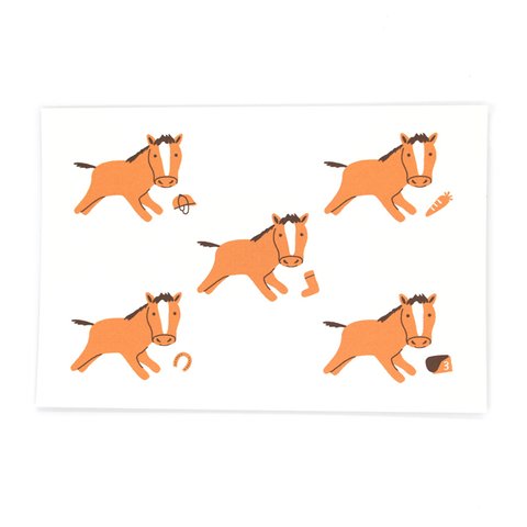 馬と馬具とにんじんと(ポストカード3枚セット)