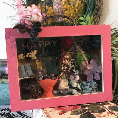 バック型ドールハウス【HAPPYお花屋さん（ピンク）】