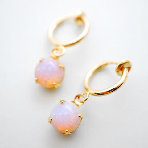 ヴィンテージスワロフスキーのイヤリング　pink opal