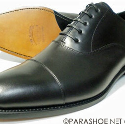 PARASHOE 革底（レザーソール）内羽根ストレートチップ（キャップトゥ）ビジネスシューズ 黒 ワイズ2E（EE）サイズ22cm～32cm 【革靴・紳士靴・大きいサイズ・小さいサイズ/PS1101】