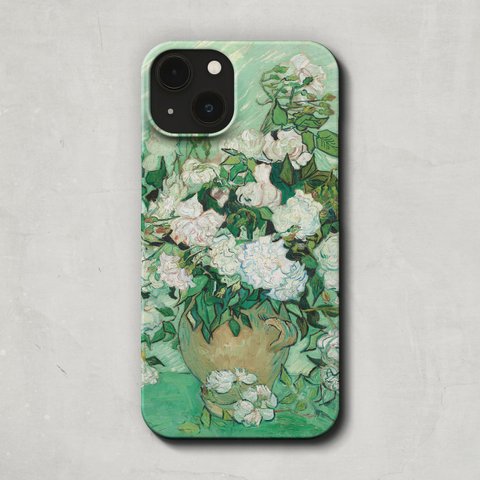 スマホケース / フィンセント・ファン・ゴッホ「 薔薇 (1890)」 iPhone 全機種対応 iPhone14 Pro Plus SE ゴッホ バラ 花 ボタニカル 名画 絵画 レトロ 個性的