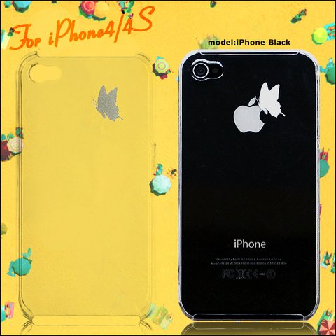 りんごでひと休み蝶々デザイン iphone15〜 ケース