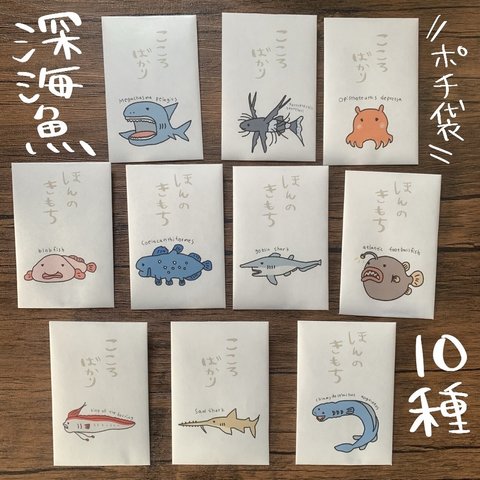 深海魚10種のポチ袋⭐︎お年玉にも