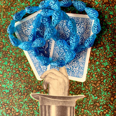 【2コセット】JIRI＊IVANA #czech beads#チェコビーズ　rose 20✖️12㎜　marine/blue
