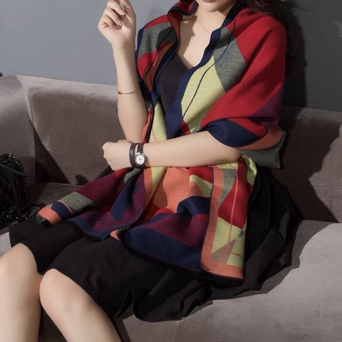 minne❤️限定❤️  カシミヤショール 秋と冬の暖かい 最高級 ウールスカーフ女性のデュアルユースマント