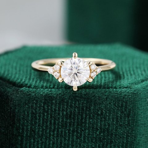 K14 14金 ダイヤモンドクラスター ユニーククラスター ピンキーリング 小指 指輪 レディース 宝石 指輪 卸売価格 高品質 高級品 