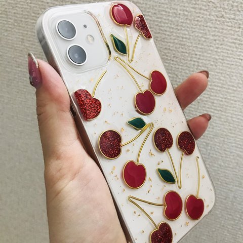 さくらんぼ　スマホケース    チェリー　iPhoneケース