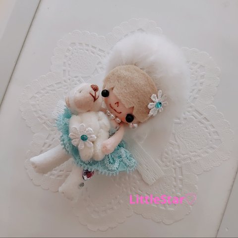 ファー帽子Doll♡ドールチャーム♡ドール♡フェルト♡