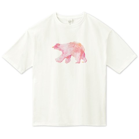 ピンクのしろくまのビッグシルエットTシャツ