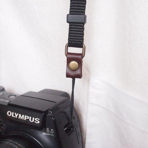 【1cm幅用】カメラストラップアダプター　1セット　ダークブラウン