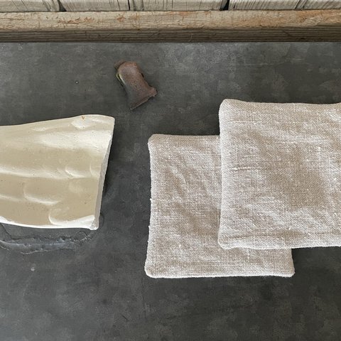 natural linen コースター(2枚セット)