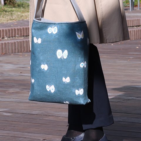 ミナペルホネン(mina perhonen blue)×倉敷帆布 【Flying tote 】リネン