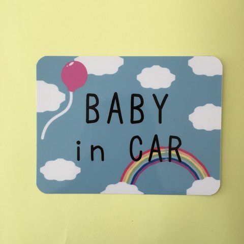 送料無料【№008】車用セーフティーステッカー　マグネット　キッズ　 BABY in CAR 　KIDS in CAR