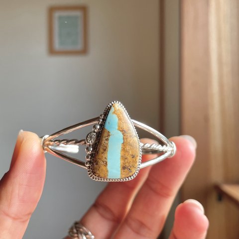  《silver925》 turquoise bangle ❁ ribbon × triangle ✴︎