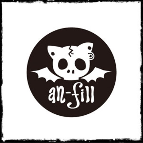 an-fill ネコドクロ(黒×白) ／ 缶バッジ