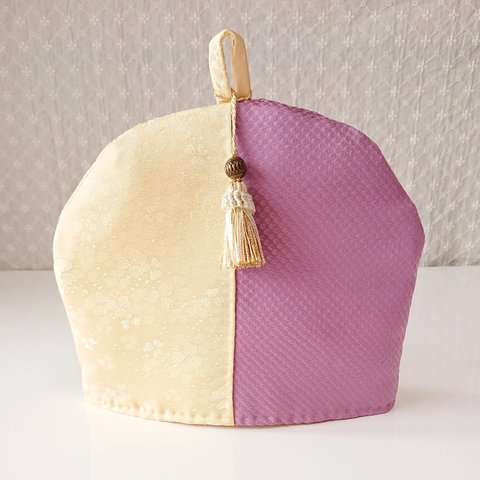 “おひとりさま用” シルク・ティーコージー【Ｓサイズ】Silk tea cozy, small size.