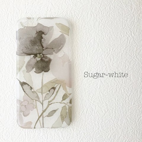  iPhone ケース ❤︎   monotone violet 〜watercolor