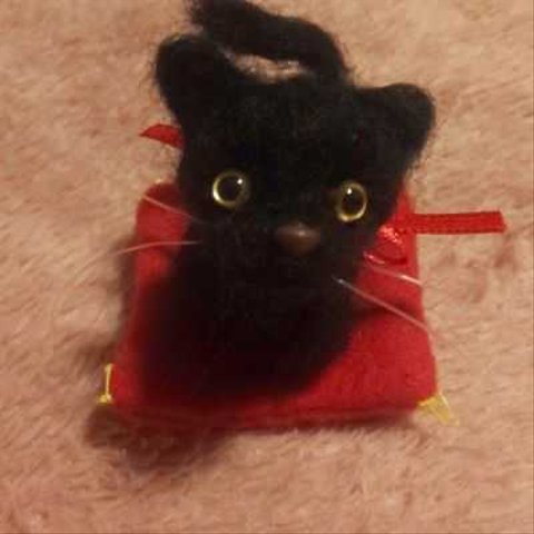羊毛フェルトハンドメイド黒猫ちゃん