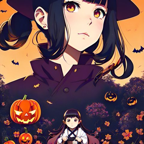 ハロウィンの女性イラスト