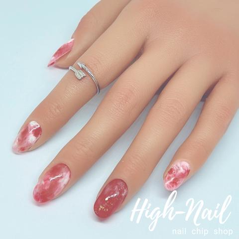 シンプルニュアンスネイル　チップ　大人可愛い　【High-Nail　No.31】