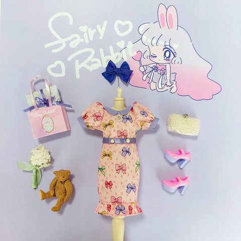 『Ribbon parade 🎀』ドレスセット(ピンク×パープル)