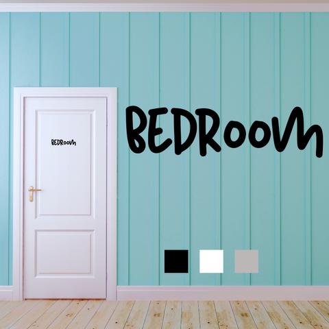 【賃貸OK】BEDROOM ドアステッカー ドアシール 寝室 ステッカー おしゃれ ポップ