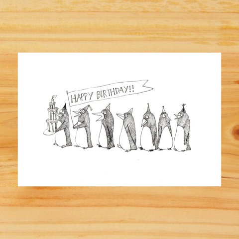 Happy  Birthday-ペンギンさんのポストカード-