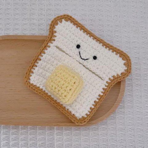SALE！！〈受注製作〉バタートースト  イヤホンケース    毛糸のポーチ