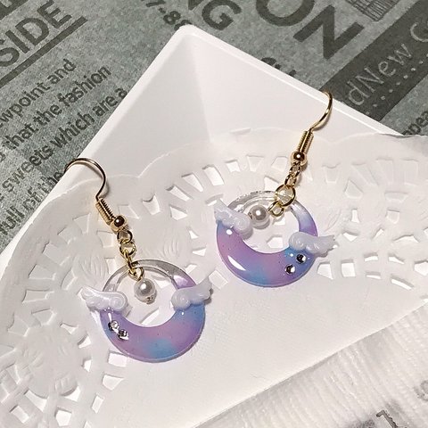 ゆめかわ♡羽根のピアス(イヤリング)