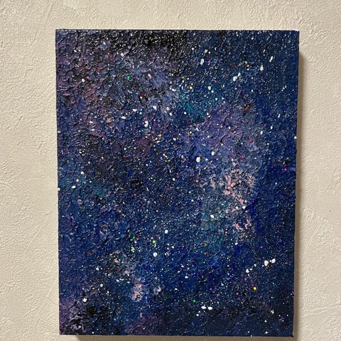 絵画原画　アート　現代アート　キャンバス　抽象画　宇宙　夜空