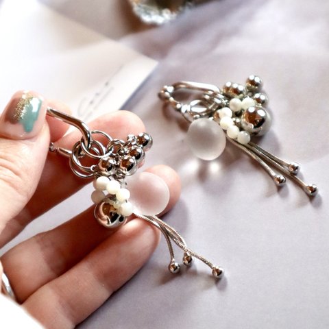 組み合わせ自由♢ 雪解けsilver♢earring or pierce  