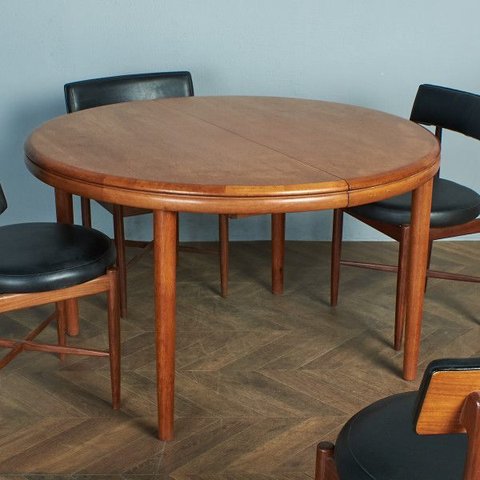 [送料無料][79747]デンマーク 拡張式 ラウンド ダイニングテーブル チーク 北欧 ヴィンテージ W122-168cm エクステンション モダン 伸長 木製 食卓