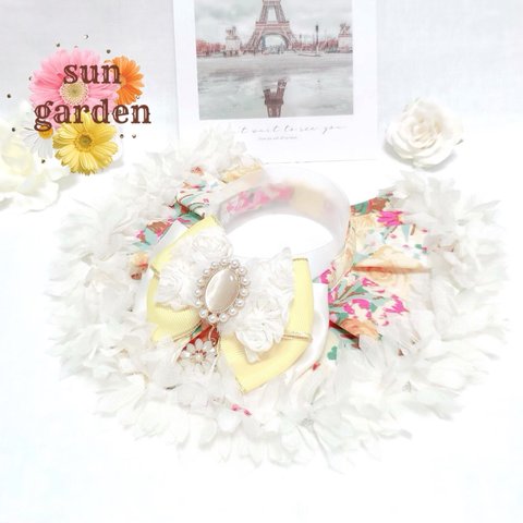 完売【🌼𝔽𝕝𝕠𝕨𝕖𝕣 ℂ𝕠𝕝𝕝𝕖𝕔𝕥𝕚𝕠𝕟🌼】フィオリ♡ガーデン💐フラワーレース×立体ローズリボン《ケープ首輪》