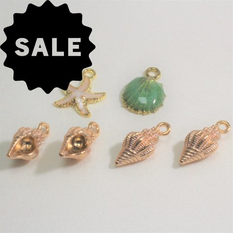 ≪SALE≫≪40％OFF≫≪送料無料≫メタルチャーム　海　2セット　カン付き　グリーン　12個（SET-02）