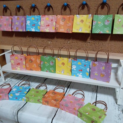 折り紙 ミニ紙袋 20枚セット♪動物　No.3