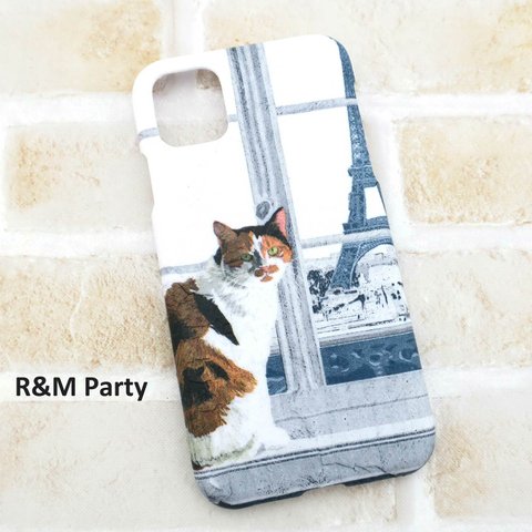 窓辺の猫柄スマホケースiPhoneSE/iPhone12mini/iPhone11/iPhoneXR/iPhone13mini/iphone8/iphone14