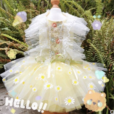 💐Princessdogdress💐在庫セール‼️在庫限りの金額になります　豪華パニエふんわりdress　撮影　イベント　犬服　猫服　