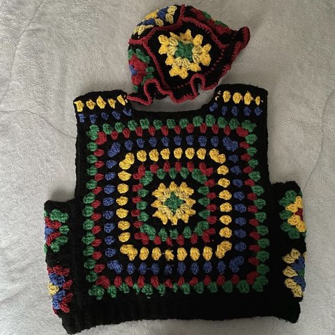 colorful crochet vest top