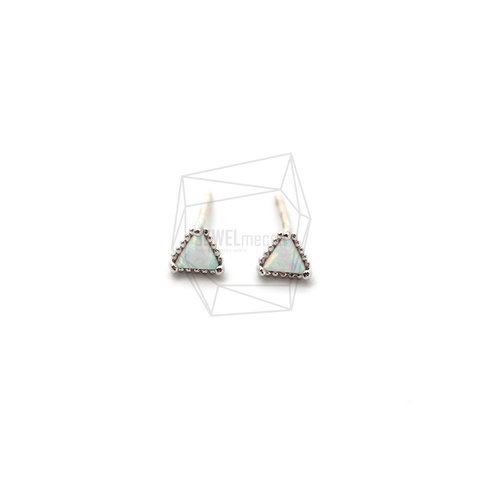 ERG-1518-R【2個入り】オパールピアス   ,Synthetic opal Post Earring