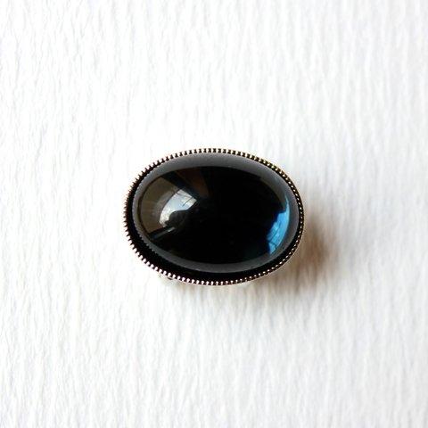 ●帯留/帯留め Czech Glass mini●blue black