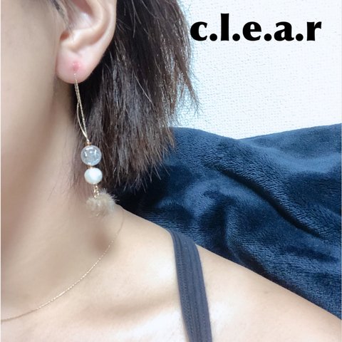 ファー  シンプルピアス