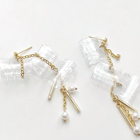 pvc “2way long” 雫　accessory pierce/earring