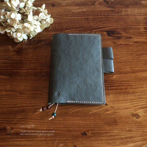 【sold out】ほぼ日手帳☆Ａ6手帳☆革カバー(ダコタ風ヌメ革・ナイルブルー)　