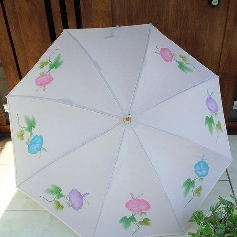 【送料無料】朝顔の手描き日傘