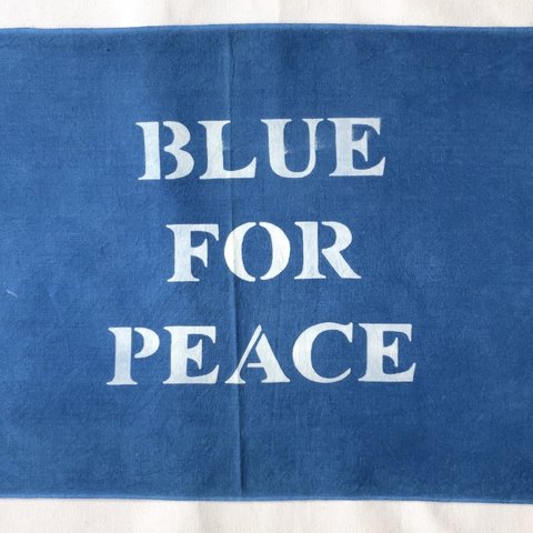 送料無料　藍染てぬぐい BLUE FOR PEACE