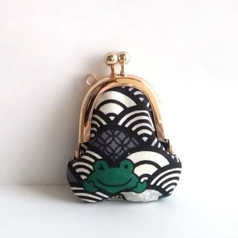 小さいがま口：豆姫：ちっちゃいがま口：littlie purse 329：かわいいがまぐち：小さな財布：カエル,frog