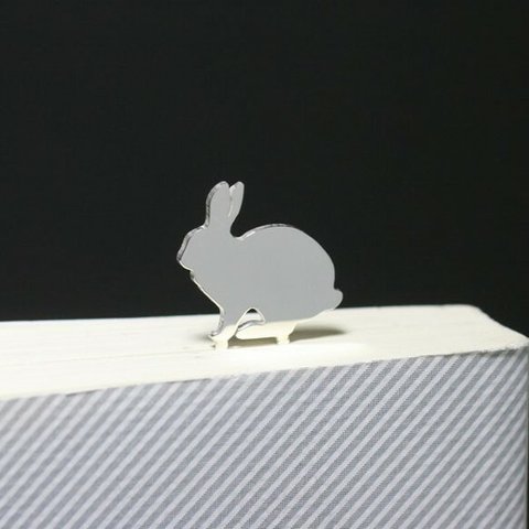 Rabbit-BookMark-2　ウサギ　シルバーブックマーク　しおり