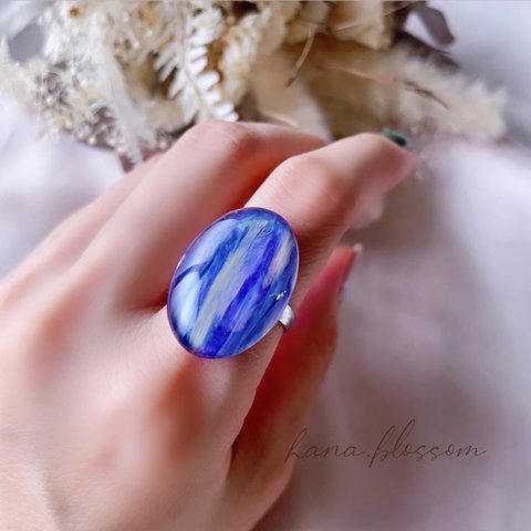 glass oval nuance purple ring