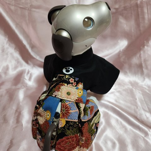 aibo の洋服　アイボの服　(袴)　和柄　黒