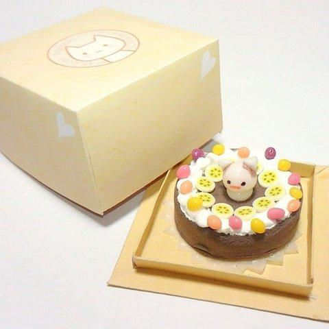 □sale ミニチュア　ホールケーキ　『ポッピンねこケーキ』